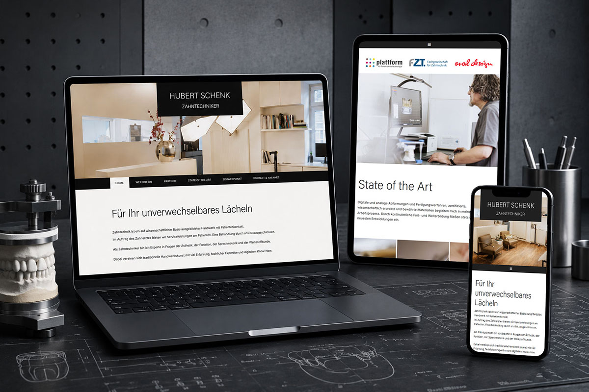 Website Hubert Schenk Zahntechnik