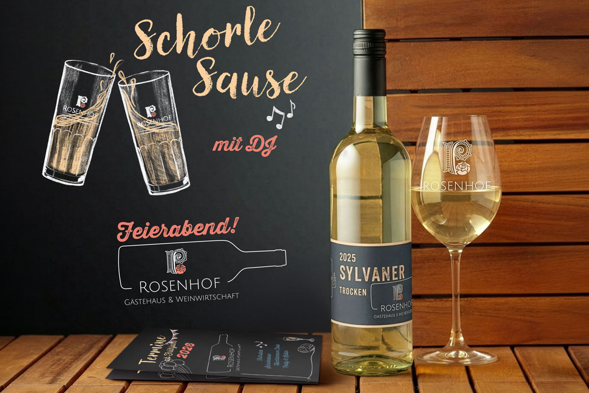 Rosenhof Weinetikett und Illustrationen