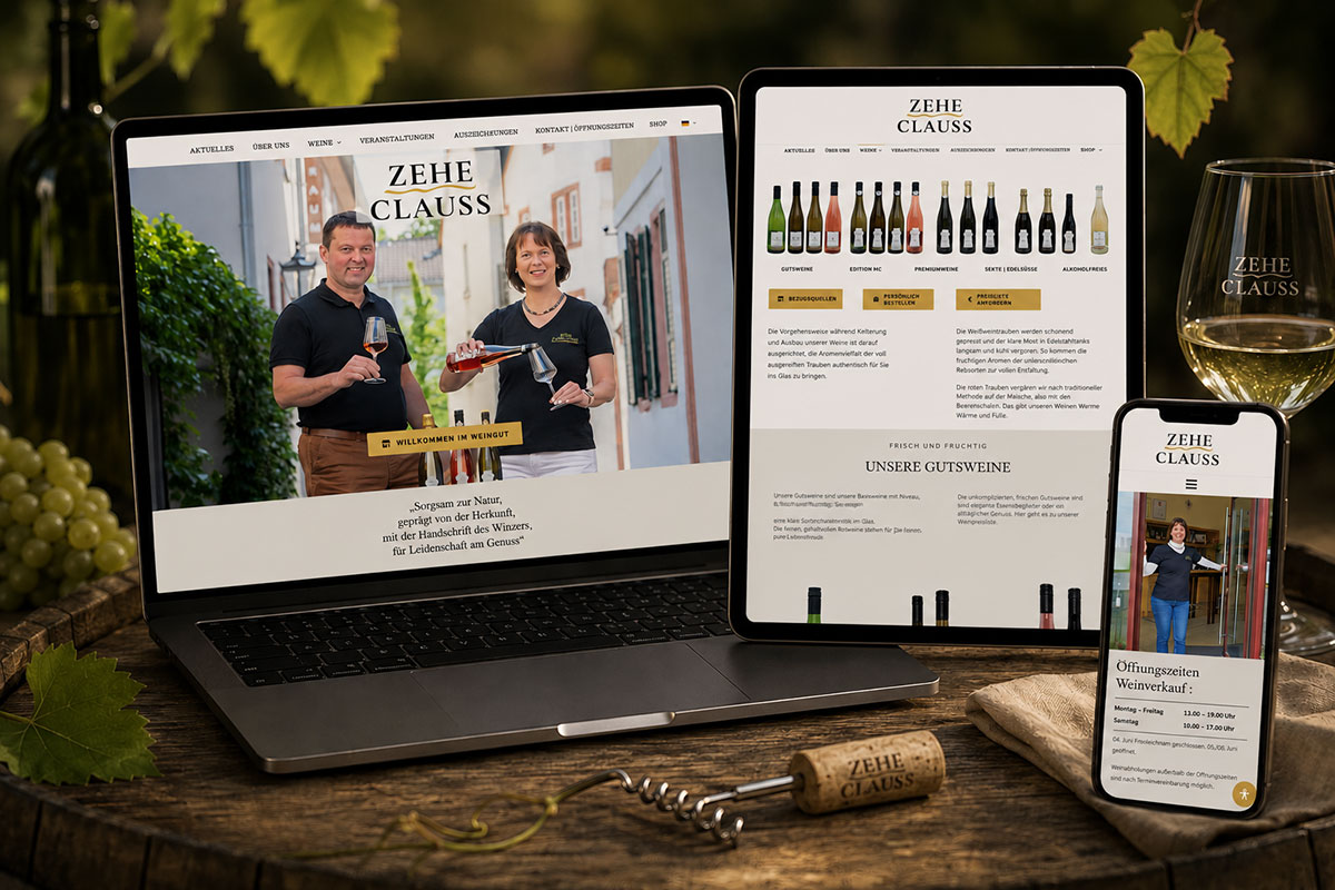 Website für Weingut Zehe-Clauss