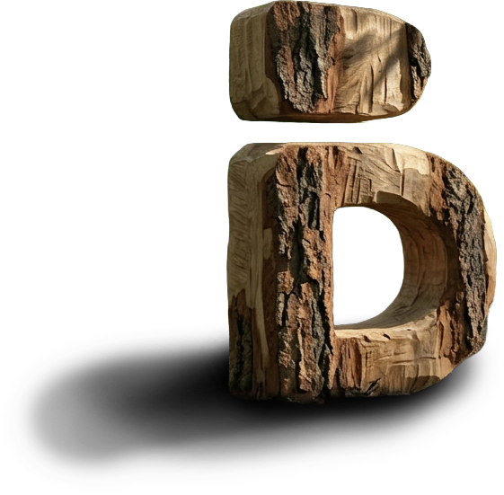 Holz_B_mit_Schatten B Logo aus Holz